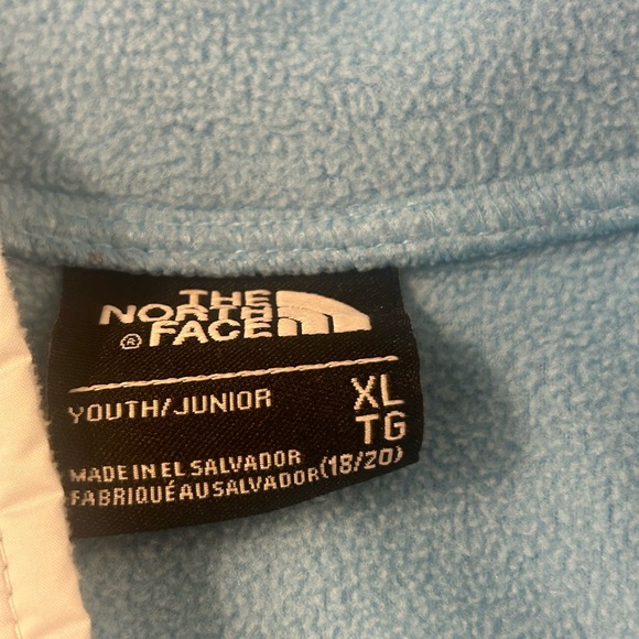 The North Face Kids Teal and Beige Fleece Pullover - Picture 3 of 3